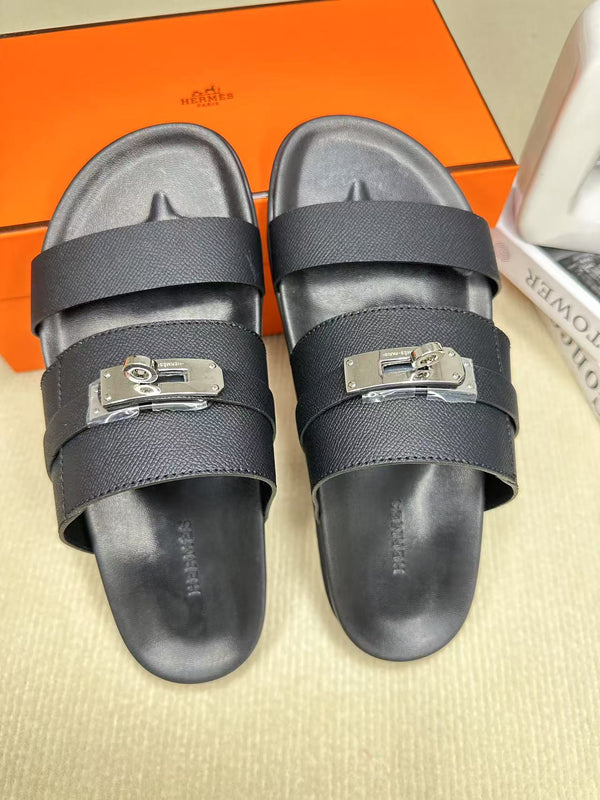 HM Men's Jackson Slide Blackish Cowhide 540231