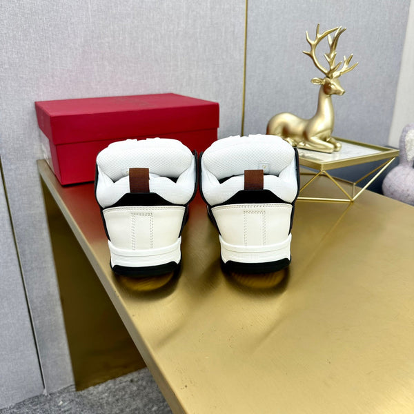 One Stud Sneaker Garavani Burgundy Calfskin White Fabric