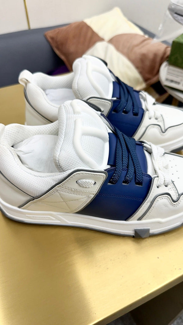 One Stud Sneaker Garavani Calfskin Fabric Blue White