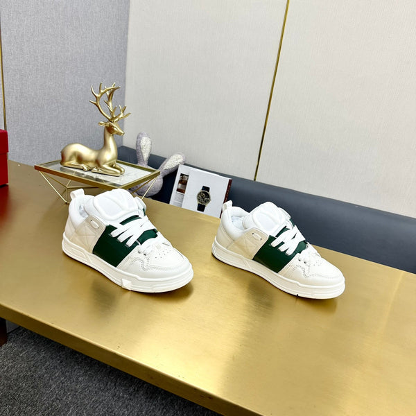 One Stud Sneaker Garavani Calfskin Fabric Dark Green White