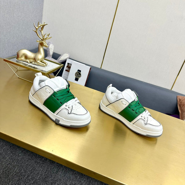 Sneaker One Stud Garavani in pelle di vitello verde bianco