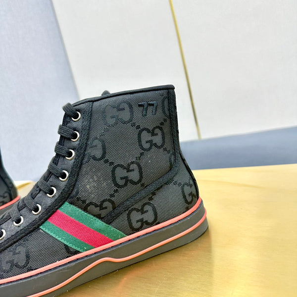 GG TENNIS 1977 HIGH-TOP TRAINER JET BLACK CANVAS