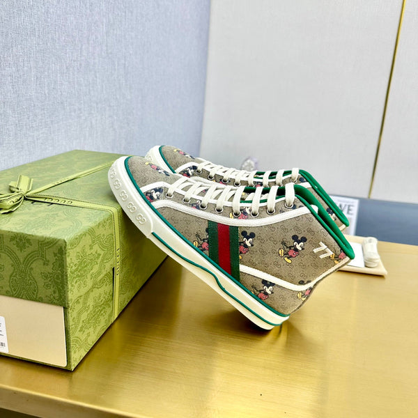 GG TENNIS 1977 HIGH-TOP TRAINER TORTILLA CANVAS WITH MICKEY MOTIF