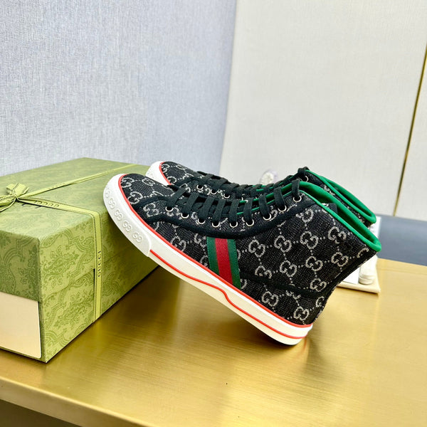 GG TENNIS 1977 HIGH-TOP TRAINER BLACK CANVAS