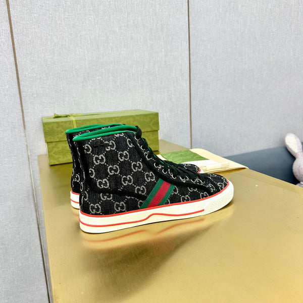 GG TENNIS 1977 HIGH-TOP TRAINER BLACK CANVAS