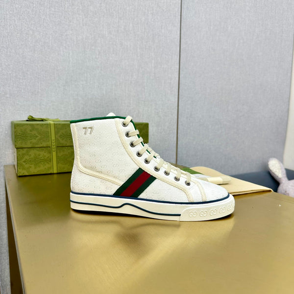 GG TENNIS 1977 HIGH-TOP TRAINER WHITE CANVAS