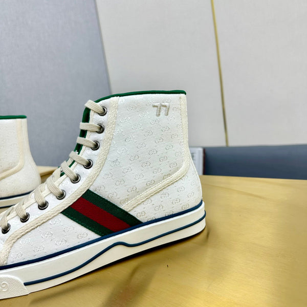 GG TENNIS 1977 HIGH-TOP TRAINER WHITE CANVAS
