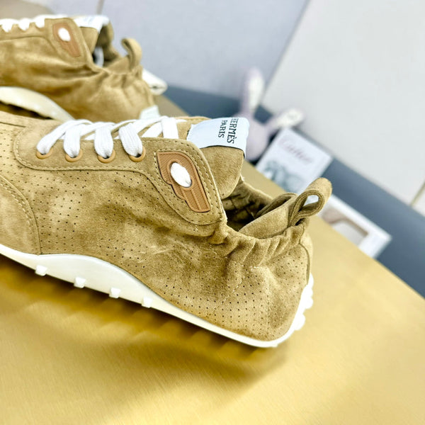 Sneaker HM in pelle scamosciata marrone chiaro giallo 25 mm 956333