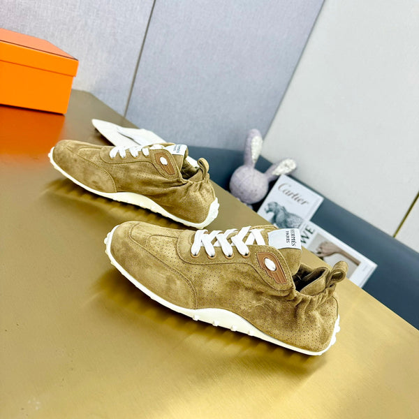 Sneaker HM in pelle scamosciata marrone chiaro giallo 25 mm 956333