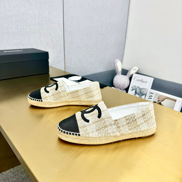 espadrilles beige cream wool black grosgrain