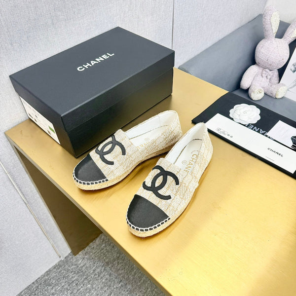 espadrilles beige cream wool black grosgrain