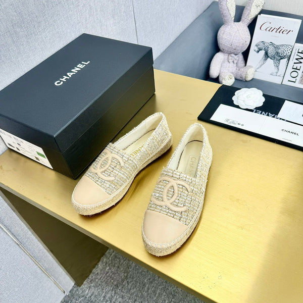 espadrilles beige raffia calfskin