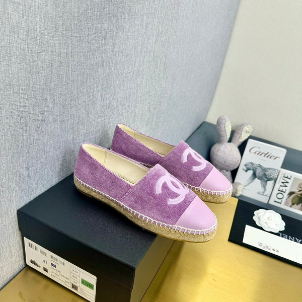 espadrilles purple fabric lilac calfskin