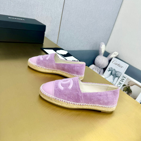 espadrilles purple fabric lilac calfskin