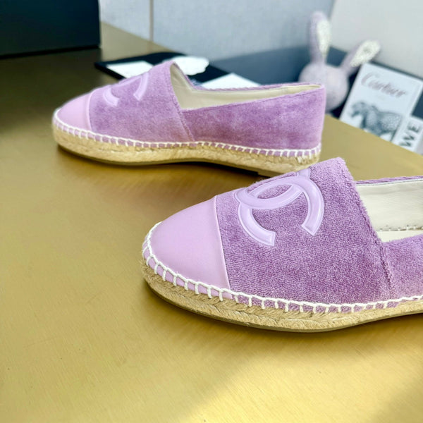 espadrilles purple fabric lilac calfskin