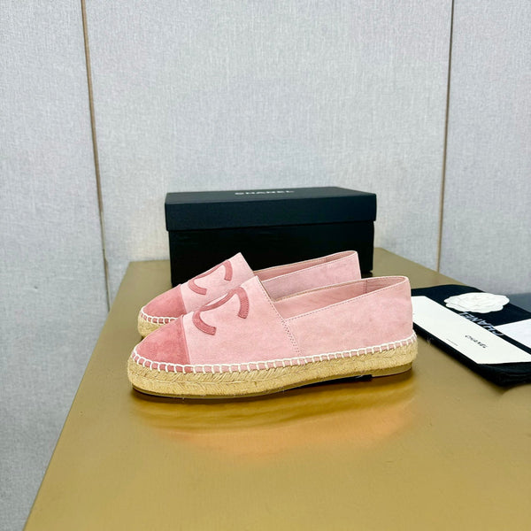 espadrilles rose and dark pink suede
