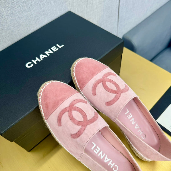 espadrilles rose and dark pink suede