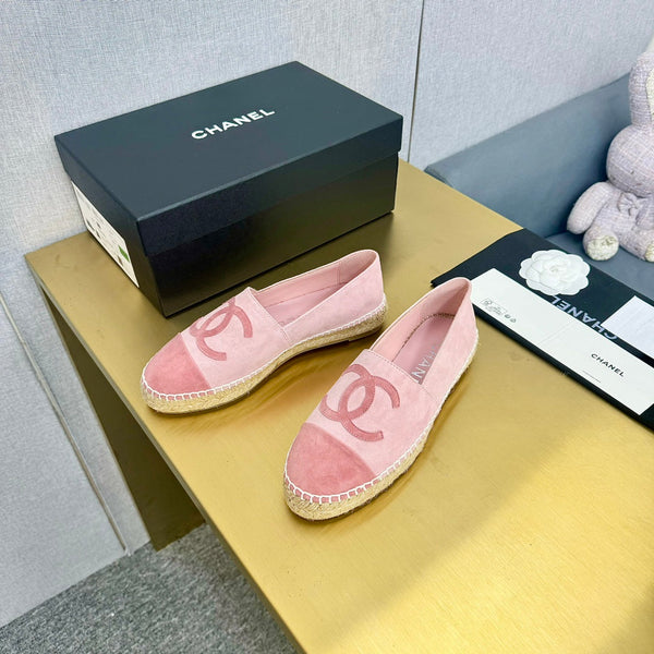 espadrilles rose and dark pink suede