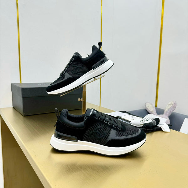 CC LEISURE SNEAKER BLACK VELVET MIX BREATHABLE MESH