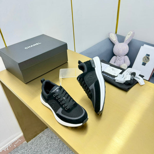 CC LEISURE SNEAKER BLACK VELVET MIX BREATHABLE MESH
