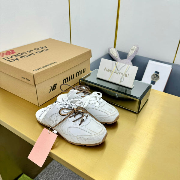 Miu x NB 530 SL Mules White Leather 855113