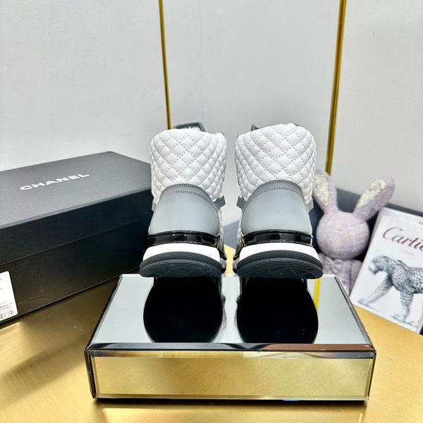 ATHLETIC SHOES IN WHITE MIX ASH GRAY CALFSKIN