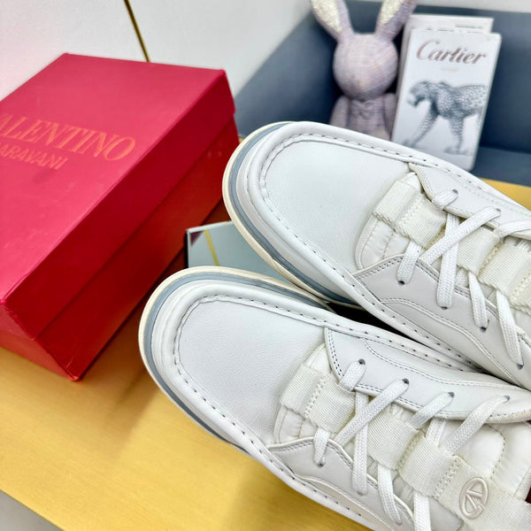 Mid-top Runboot Split Leather Sneaker 30mm White Calfskin 994557