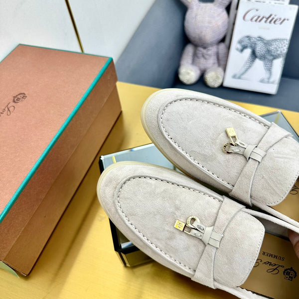 LP Summer Charms Walk Loafers White Suede 994496