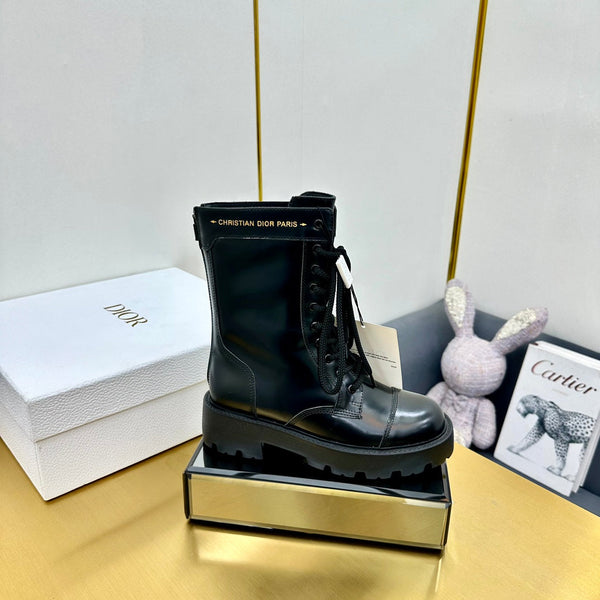 CD D-Unit Ankle Boot 40mm In Plain Black Calfskin 111776