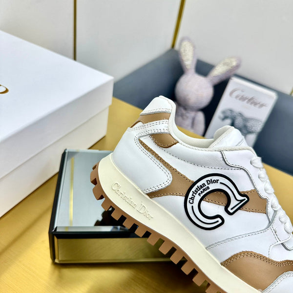CD C'est Dior Sneaker White Mix Brown Cowhide 111734
