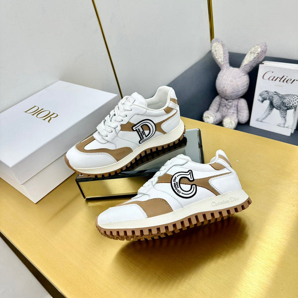 CD C'est Dior Sneaker White Mix Brown Cowhide 111734