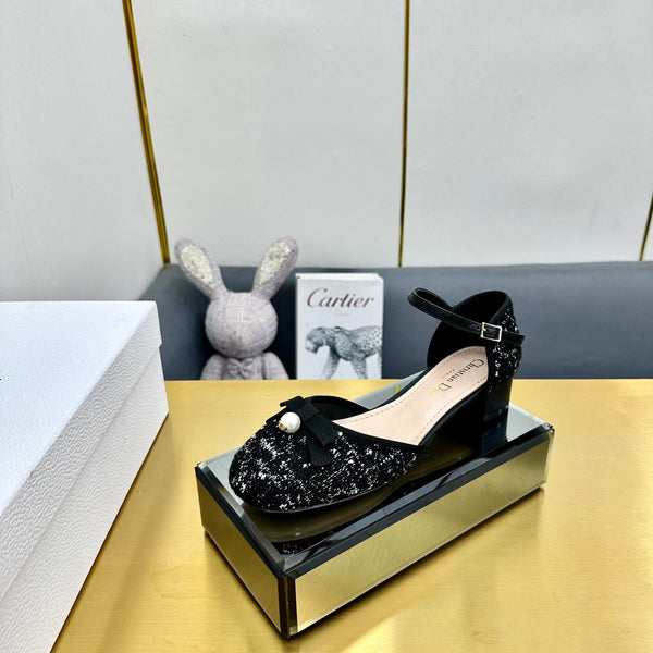 CD Ballet Slingback Pump 35mm In Black Tweed And Lambskin 111016