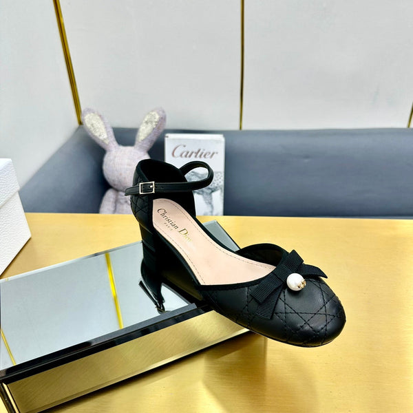 CD Ballet Slingback Pump 50MM In Black Quilted Calfskin 111026