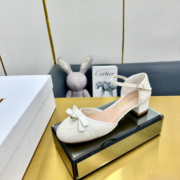 CD Ballet Slingback Pump 50MM In White Quilted Calfskin 111030