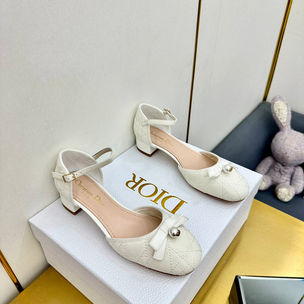 CD Ballet Slingback Pump 50MM In White Quilted Calfskin 111030