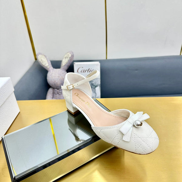 CD Ballet Slingback Pump 50MM In White Quilted Calfskin 111030