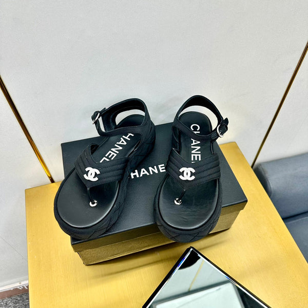 SANDALO IN GROSGRAIN IN TESSUTO NERO