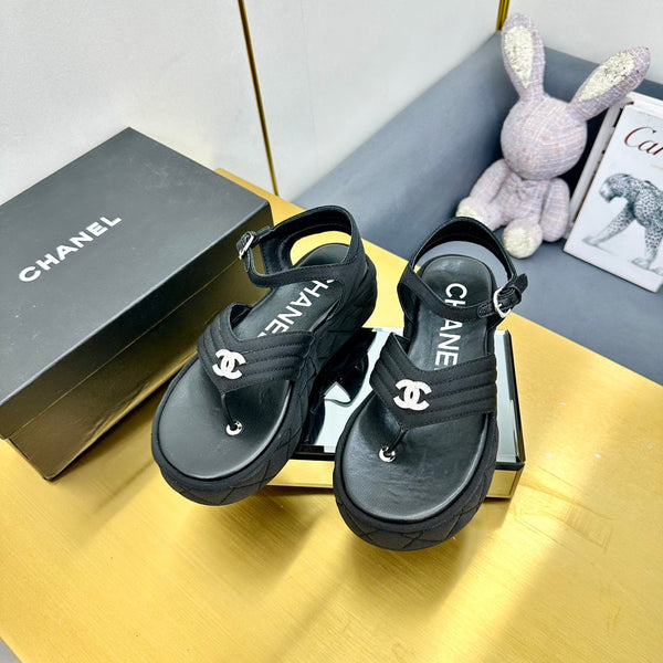 SANDALO IN GROSGRAIN IN TESSUTO NERO