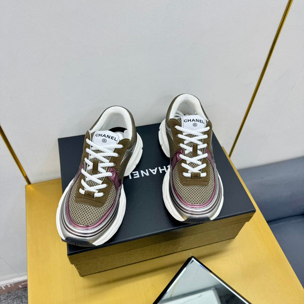 DAD SNEAKER IN VITELLO COLORATO E RETE TRASPIRANTE