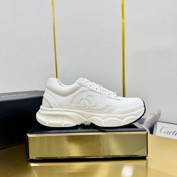 DAD SNEAKER IN CAMOSCIO BIANCO E RETE TRASPIRANTE