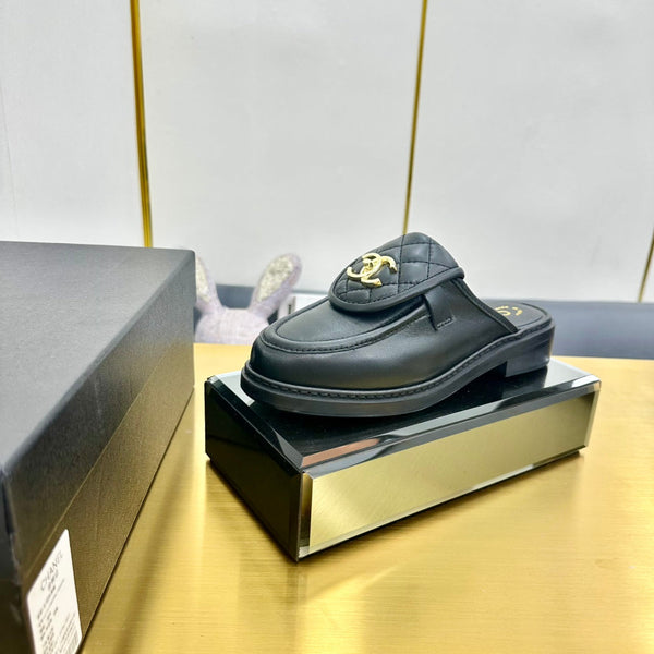 CC Mocassini Mule in pelle di pecora nera 238488