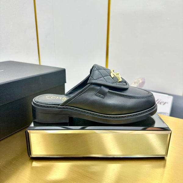 CC Mocassini Mule in pelle di pecora nera 238488