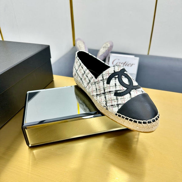 Espadrillas slip-on CC 25s in tweed bianco verde muschio 297820