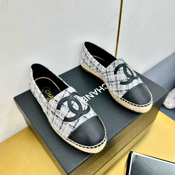 CC 25s Slip–on Espadrilles Gray Purple Tweed 297821