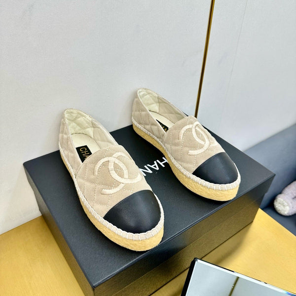CC 25s Slip–on Espadrilles Beige Velvet 297828