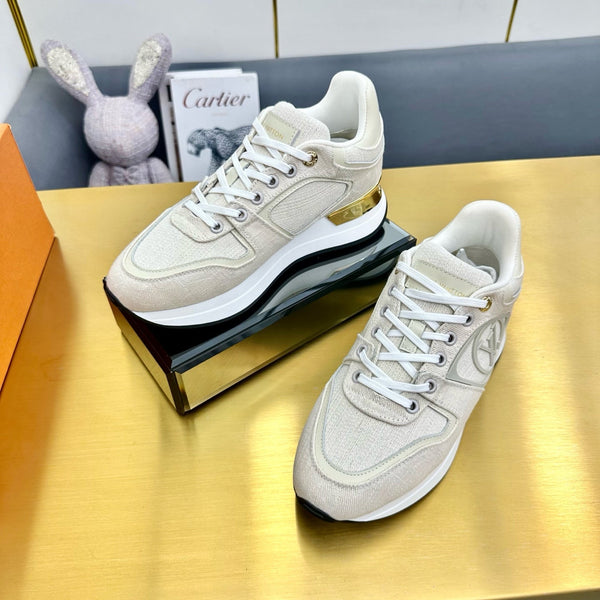 NEO RUN AWAY SNEAKER IN PASTEL GRAY FABRIC