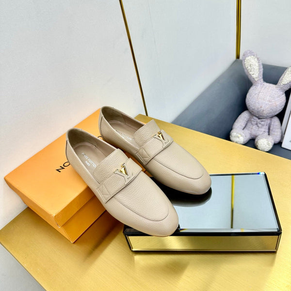 Mocassino Capri LV 25C in pelle di vacchetta rugosa color crema 219931