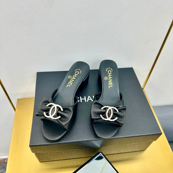 CC 25 Mid Heel Mules Black Sheepskin 238478