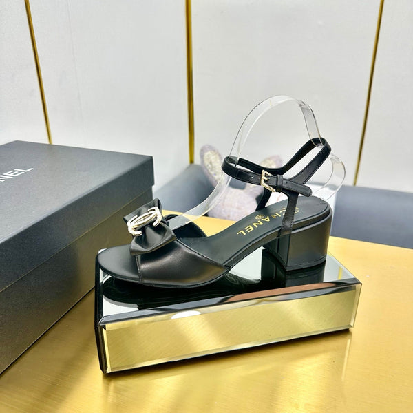 cc 25 bow sandal 50mm black sheepskin 238481