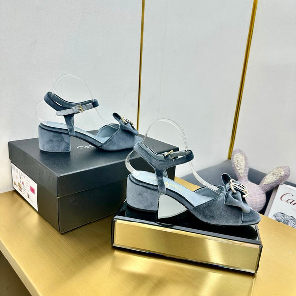 CC 25 Sandal Heels Gray Velvet 238482